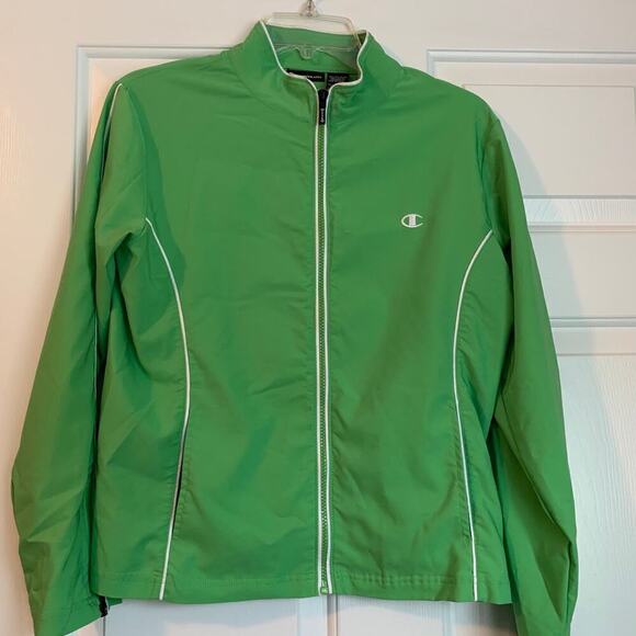 Champion elite Jacket Womens Medium Lime Green Zip Up Athletic Lightweight - Picture 1 of 4